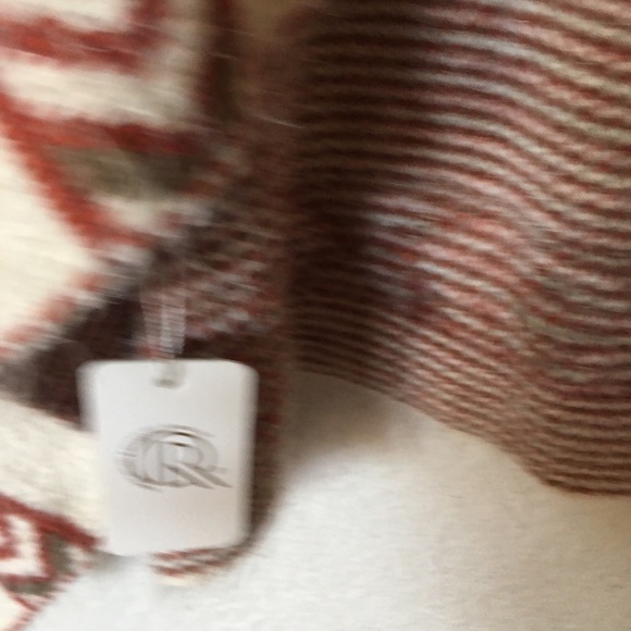 Open Front Southwestern Tribal Print Fuzzy Cardigan NWT One Size - Picture 5 of 9